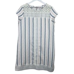 Xhilaration Boho Stripe Lace Trim Shift Dress Sz L